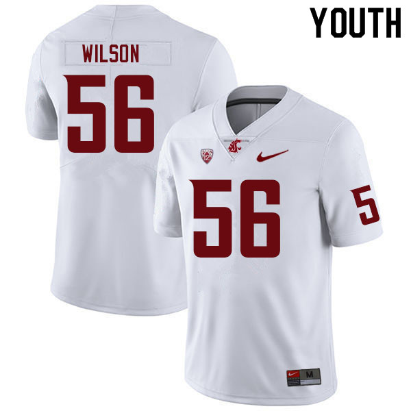 Youth #56 Jack Wilson Washington State Cougars College Football Jerseys Sale-White - Click Image to Close